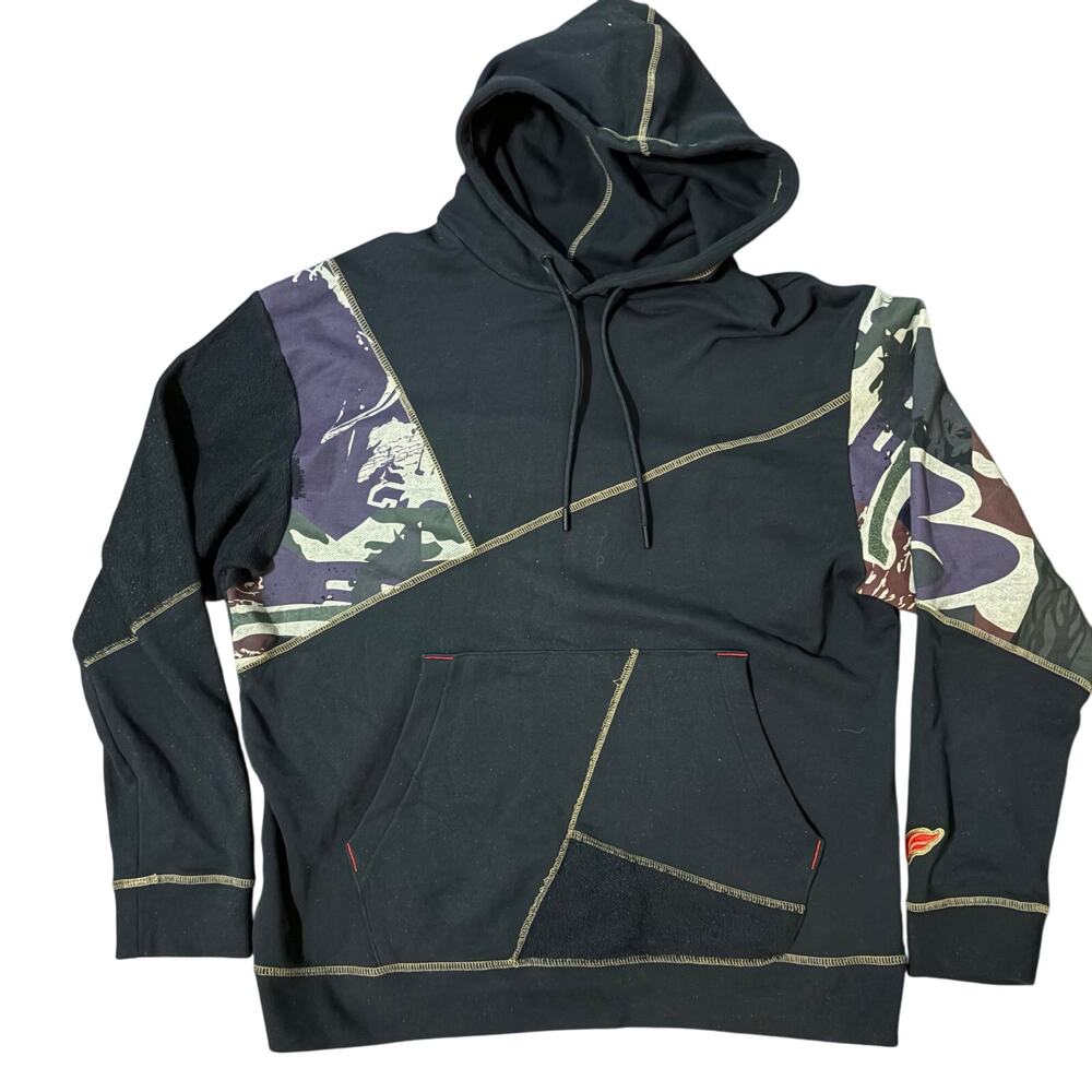 Nike Air Jordan by Solefly Patchwork Hoodie Black/Camo Size Large Tall